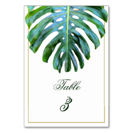 Elegant Tropisch Monstera Leaf Green Gold Beach Kaart