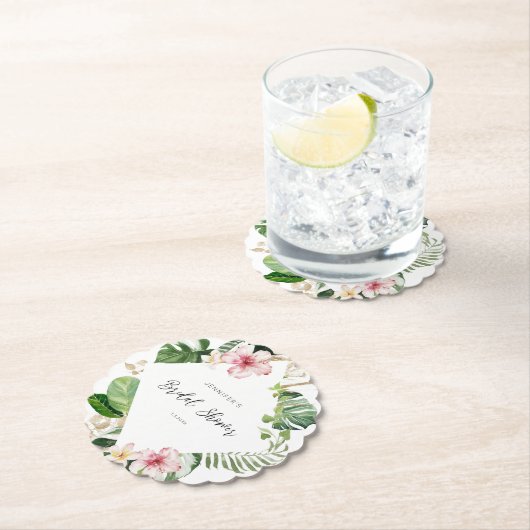 Elegant tropisch monstera vrijgezellenfeest kartonnen onderzetters (Insitu)