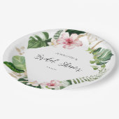 Elegant tropisch monstera vrijgezellenfeest papieren bordje (Gekanteld)