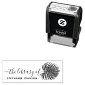 Elegant tropisch palmblad aangepaste bibliotheek b zelfinktende stempel (In situ)