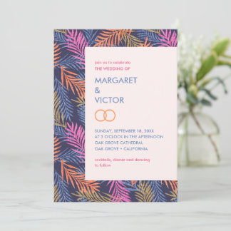 Elegant tropisch palmbladpatroon kaart