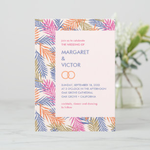 Elegant tropisch palmbladpatroon kaart