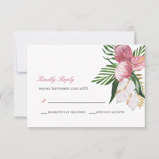 Elegant Tropisch Paradijs Trouw  R RSVP Kaartje (Voorkant)