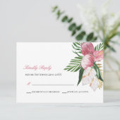 Elegant Tropisch Paradijs Trouw  R RSVP Kaartje (Staand voorkant)
