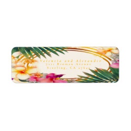 Elegant tropisch retouradres etiket