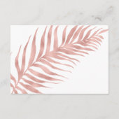 Elegant Tropisch Roos Gold White Weduwen Reception Informatiekaartje (Achterkant)