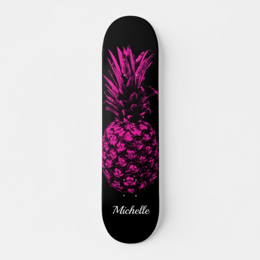 Elegant Tropisch Roze Ananas Custom Persoonlijk Skateboard (Voorkant)