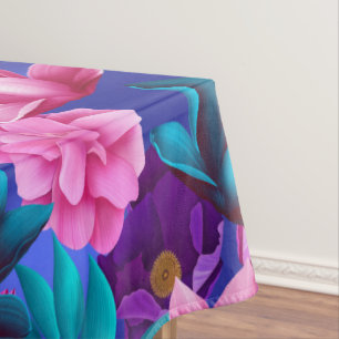 Elegant Tropisch Roze Blauw Paars Groen Tafelkleed