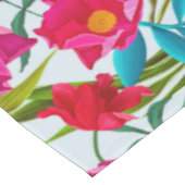 Elegant tropisch roze en rode bloemen tafelkleed (Gekanteld)