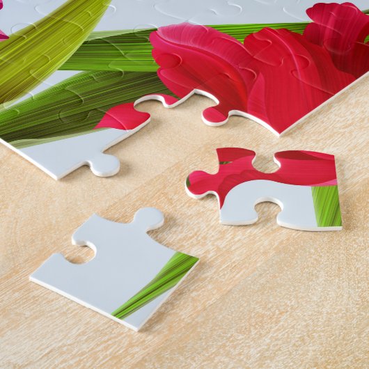 Elegant tropisch roze en rode druppels puzzel (Zijkant)