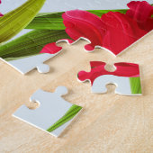 Elegant tropisch roze en rode druppels puzzel legpuzzel (Zijkant)