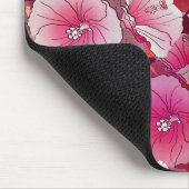 Elegant tropisch roze en witte hibiscus bloem muismat (Hoek)