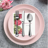 Elegant Tropisch Roze Protea Bloemen Bruiloft Servet