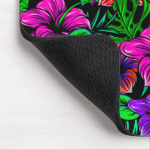 Elegant Tropisch Roze Rood Paars Hibiscus Bloem Muismat (Hoek)