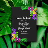 Elegant Tropisch Rustiek Boho Zwart Bloemen Bruilo Save The Date