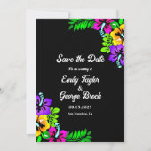 Elegant Tropisch Rustiek Boho Zwart Bloemen Bruilo Save The Date (Voorkant)