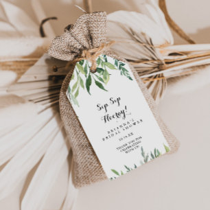 Elegant Tropisch Sip Hooray Vrijgezellenfeest Cadeaulabel