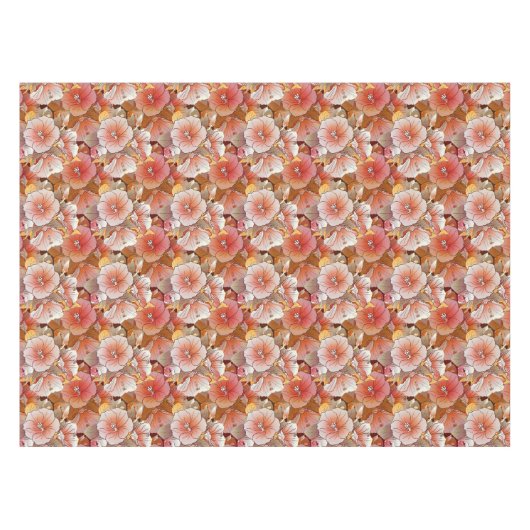 Elegant tropisch strand en witte hibiscus flank tafelkleed (Voorkant (Horizontaal))