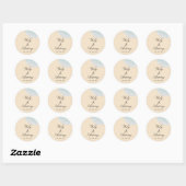 Elegant Tropisch Strand Kustzegel Ronde Sticker (Vel)