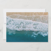 Elegant tropisch strand oceaan foto bruiloft kaart (Achterkant)