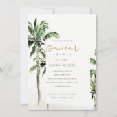 Elegant tropisch strand palmbomen Vrijgezellenfees Kaart (Voorkant)