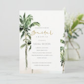 Elegant tropisch strand palmbomen Vrijgezellenfees Kaart (Staand voorkant)