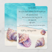 Elegant Tropisch Strand Zeeschelpen Nautische Pare (Voorkant / Achterkant)