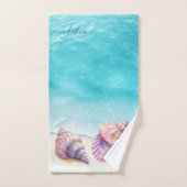 Elegant Tropisch Strand Zeeschelpen Nautische Pare Bad Handdoek (Handdoek)