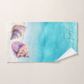Elegant Tropisch Strand Zeeschelpen Nautische Pare Bad Handdoek (Handdoek)