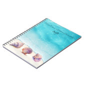 Elegant Tropisch Strand Zeeschelpen Nautische Pare Notitieboek (Linkerzijde)