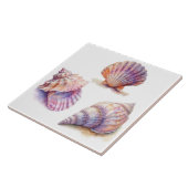Elegant Tropisch Strand Zeeschelpen Nautische Pare Tegeltje (Zijkant)