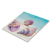 Elegant Tropisch Strand Zeeschelpen Nautische Pare Tegeltje (Zijkant)