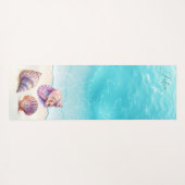 Elegant Tropisch Strand Zeeschelpen Nautische Pare Yogamat (Achterkant (horizontaal))