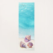 Elegant Tropisch Strand Zeeschelpen Nautische Pare Yogamat (Achterkant)