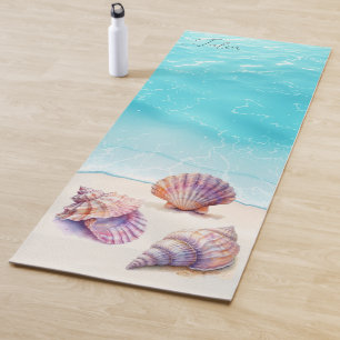 Elegant Tropisch Strand Zeeschelpen Nautische Pare Yogamat