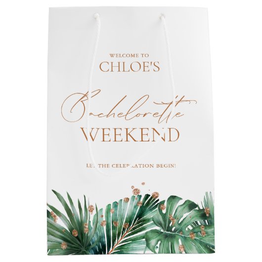 Elegant tropisch vrijgezellenweekend medium cadeauzakje (Voorkant)