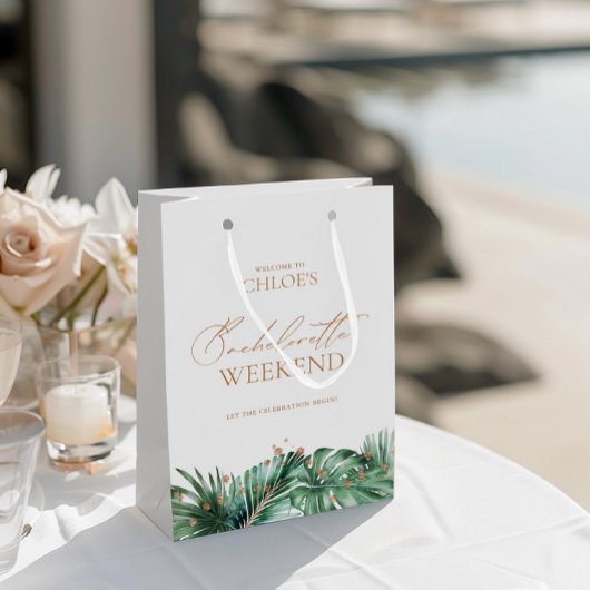 Elegant tropisch vrijgezellenweekend medium cadeauzakje
