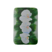 Elegant tropisch wit waterverf orchidee schilderij badmat (Voorkant Verticaal)