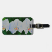 Elegant tropisch wit waterverf orchidee schilderij bagagelabel (Voorkant horizontaal)
