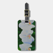 Elegant tropisch wit waterverf orchidee schilderij bagagelabel (Voorkant verticaal)