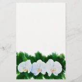 Elegant tropisch wit waterverf orchidee schilderij briefpapier (Voorkant)