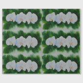 Elegant tropisch wit waterverf orchidee schilderij cadeaupapier (Vlak)