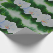 Elegant tropisch wit waterverf orchidee schilderij cadeaupapier (Hoek)