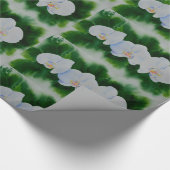 Elegant tropisch wit waterverf orchidee schilderij cadeaupapier (Hoek)