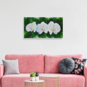 Elegant tropisch wit waterverf orchidee schilderij canvas afdruk (Insitu (Woonkamer))