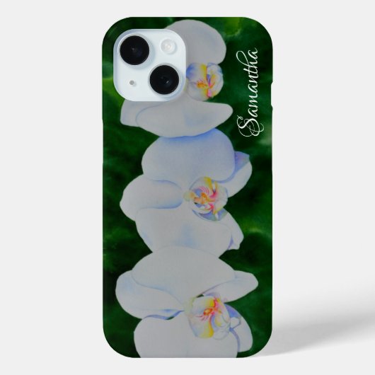 Elegant tropisch wit waterverf orchidee schilderij Case-Mate iPhone case (Achterkant)
