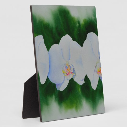 Elegant tropisch wit waterverf orchidee schilderij fotoplaat (Zijkant)