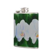 Elegant tropisch wit waterverf orchidee schilderij heupfles (Links)