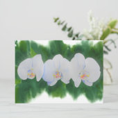 Elegant tropisch wit waterverf orchidee schilderij kaart (Staand voorkant)