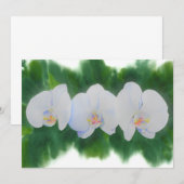 Elegant tropisch wit waterverf orchidee schilderij kaart (Voorkant / Achterkant)